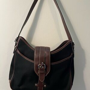 Etienne Aigner Black and Brown Shoulder Bag